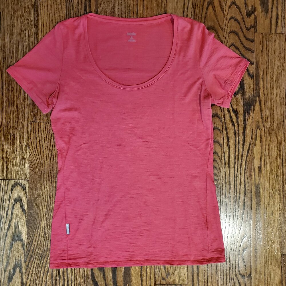 Icebreaker Pink Scoop Neck Shirt (Women's Medium)
